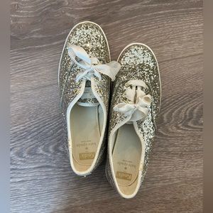 Keds Kate Spade gold glitter shoe